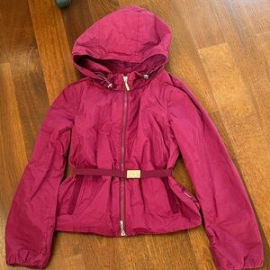 Moncler Kids Hooded Raincoat in Berry